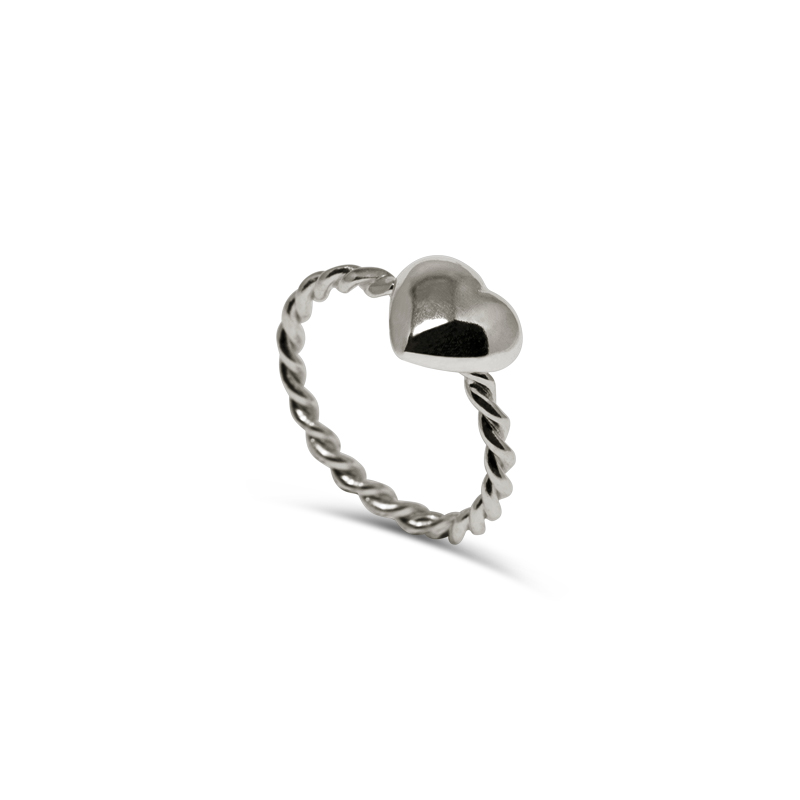 Silverring Twisted heart