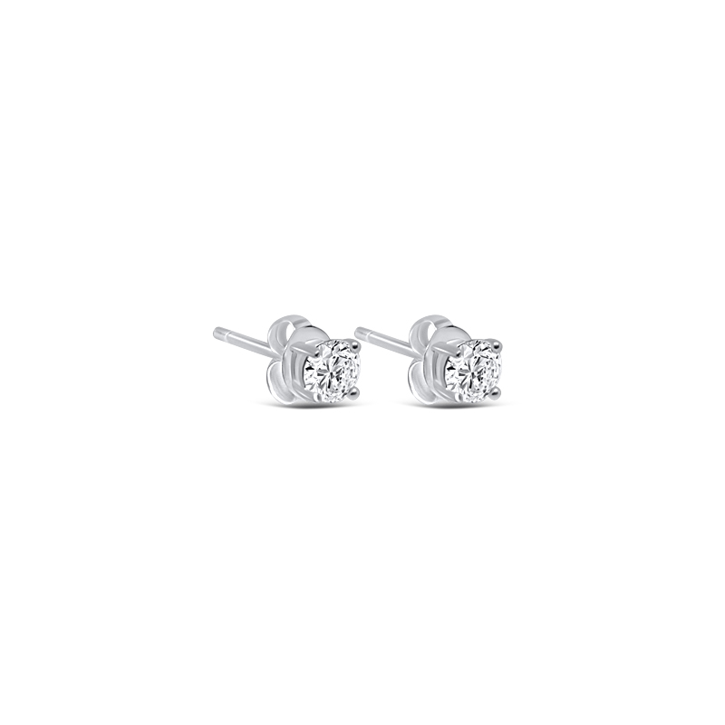 Silverörhängen m. vit cubic zirkonia 4mm