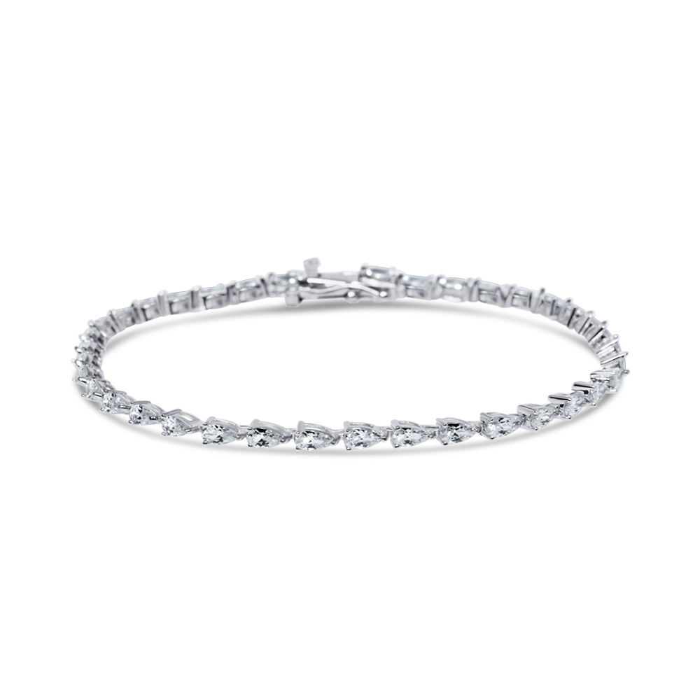 Armband Tennis Silver ”Pear cut”