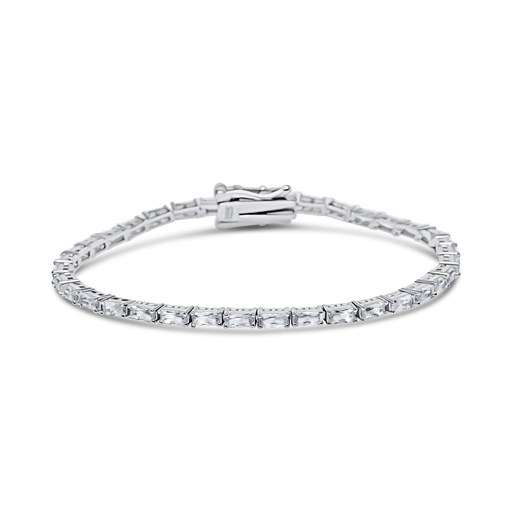 Armband Tennis Silver ”Emerald cut”